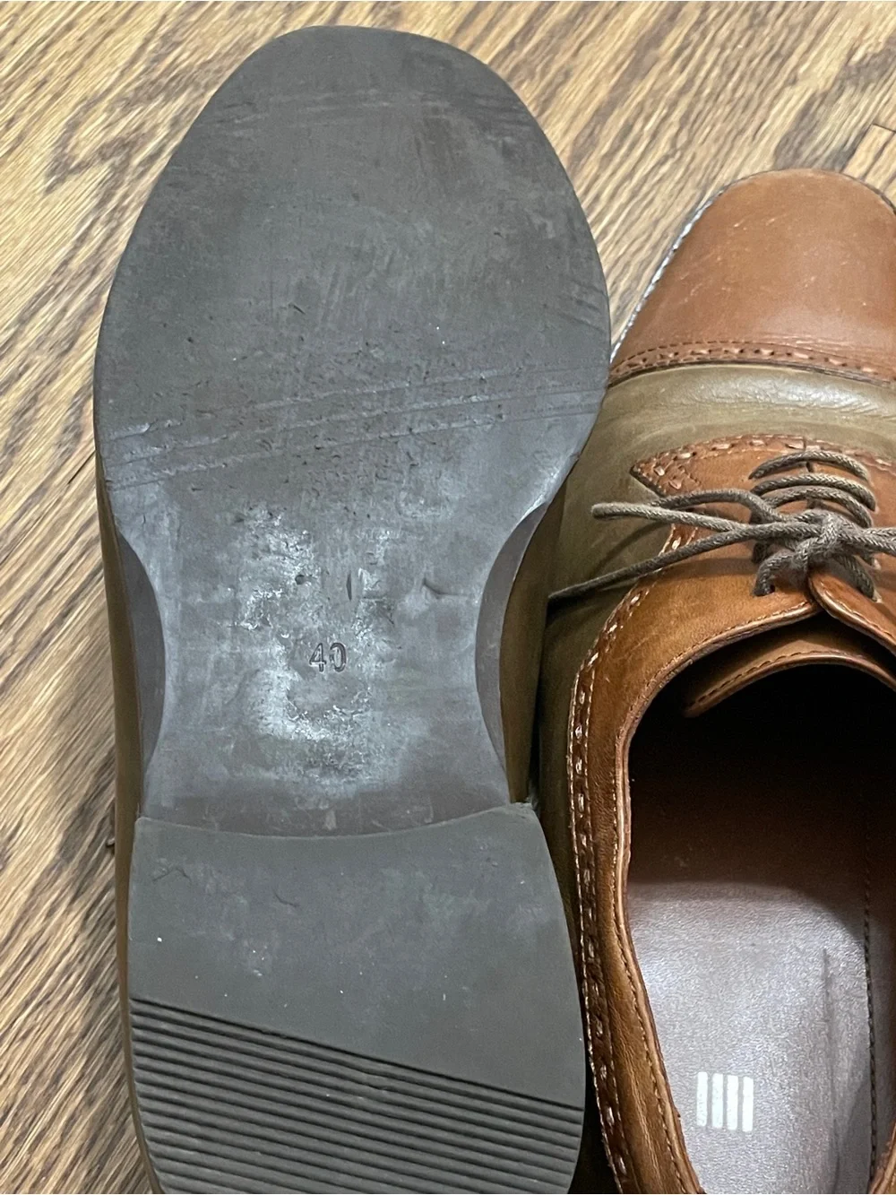 Thom Browne Brown and Olive Two-Tone Leather Oxfords